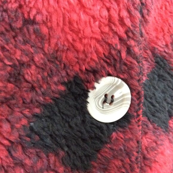 Jessica Simpson Fleece Long Cardigan Robe Buffalo Plaid Hooded Red Cozy Chic S - Picture 4 of 5